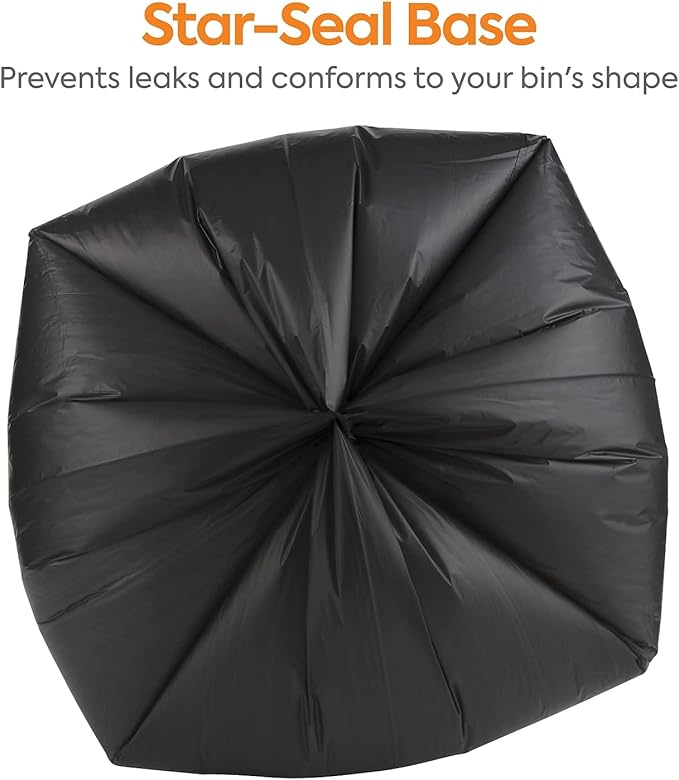 Professional 40-45 Gallon Trash Bag 40 x 48 High Density 22 mic Black 150 Bags/Box