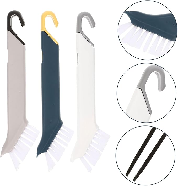 FRCOLOR 9pcs Kitchen Sink Brush with Tweezers Multi-Functional Cleaning Brushes for Cookware Grease and Household Use