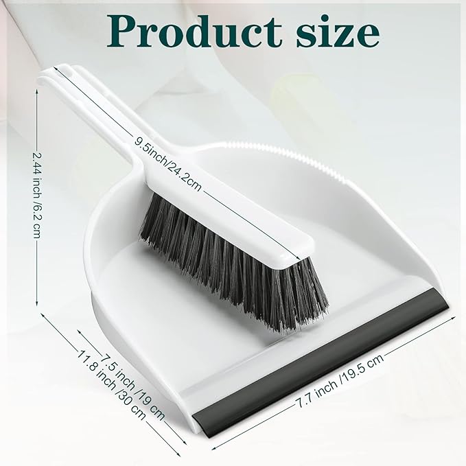 Zubebe 12 Pcs Mini Dustpan and Brush Set Small Broom and Dustpan Set Small Cleaning Brush Portable Hand Broom Set for Home Office Kitchen Table Desktop Floor Cleaning Supplies