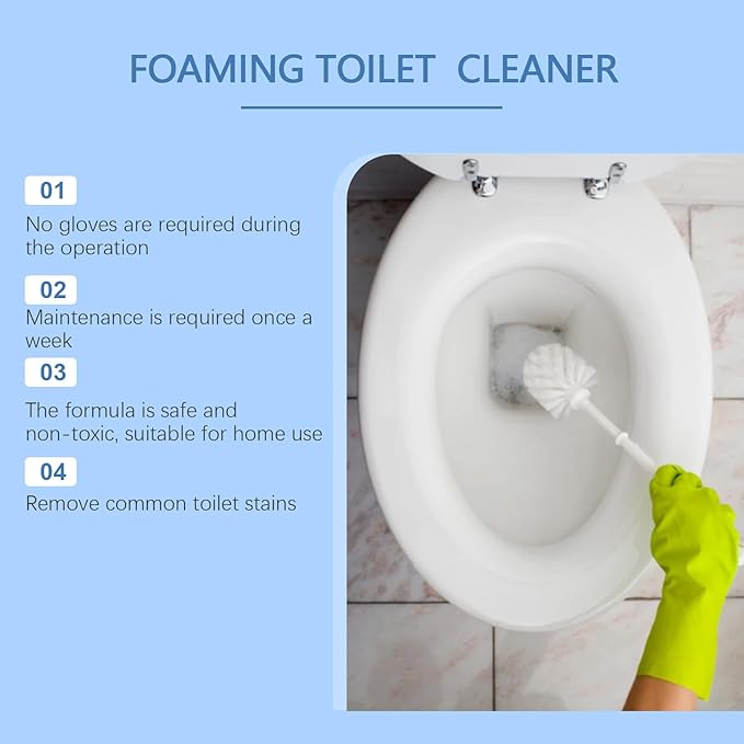 Toilet Cleaning Powder: Dissolves Quickly Effectively Removes Stubborn Water Stains Produces Rich Foam Gentle On Glazes.(1pcs)