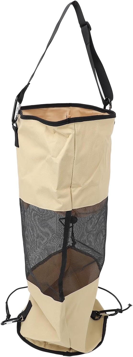 Boat Trash Bag Nylon Mesh Reusable Portable Boat Garbage Container with Secure Closure and Hanging Straps Ideal for Outdoor Seaside Activities
