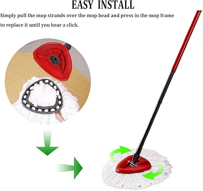 Spin Mop Replacement Head 16 Pack 100% Microfiber Mop Refills Spin Mop Replacements Head for Easy House Cleaning Floor Mopping