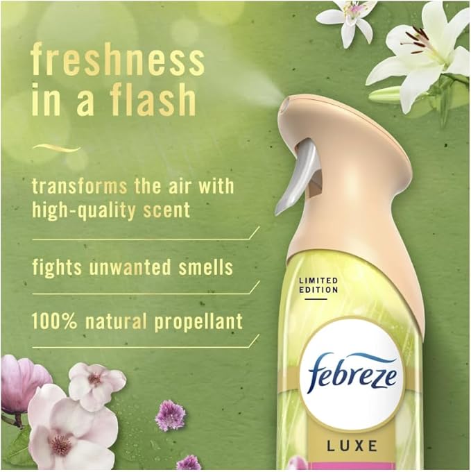 FebreezAir Freshener Spray Limited Edition Odor-Fighting Room Spray Morning Spring Showers Scent 8.8oz 3 Counts