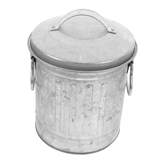 Small Iron Wastebasket for Office Desktop Decorative Rubbish Bin Vintage Style Sturdy Compact Trash Can for Home Kitchen Bedroom Countertop