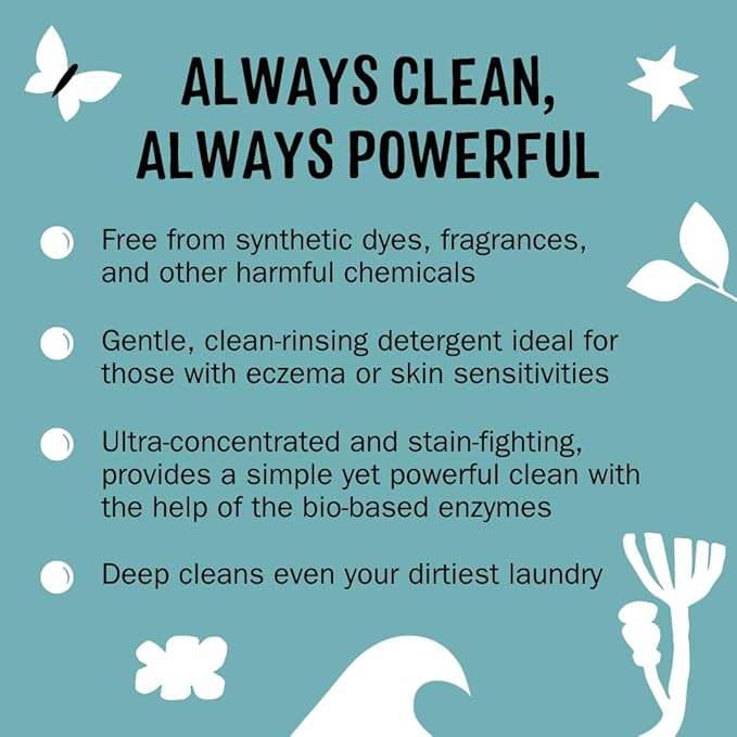 Molly's Suds Liquid Laundry Detergent | Clean Laundry Detergent Soap for Sensitive Skin | 2x Concentrated High Efficiency (HE) (Unscented - 200 Loads)