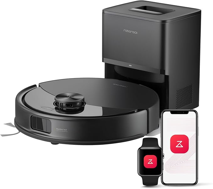 roborock Q10 S5+ Robot Vacuum and Mop 10000Pa Suction Upgraded from Q8 max+ 70 Days Self-Emptying Obstacle Avoidance Sonic Mopping Dual Anti-Tangle Design Auto Mop Lifting Black