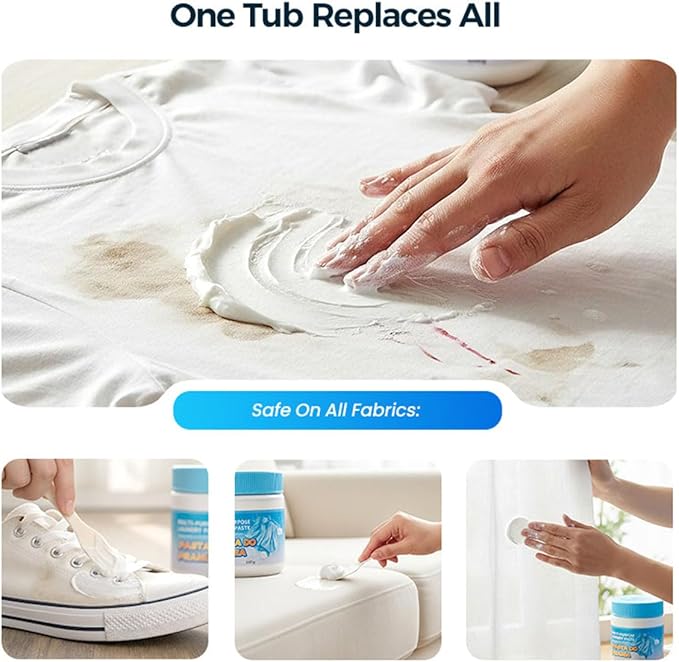 Multi-Purpose Deep Cleaning Laundry PasteMulti-functional Stain Remover for ClothesDeep Stain RemovalAll-Purpose Clothing Cleaning Cream (2PCS)