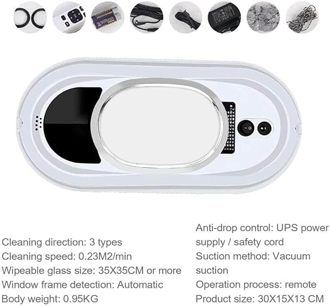 Window Robot CleanerVacuum Adsorption Cleaning System 5-Fold Anti-DropFully Automatic Electric Remote Control Glass Cleaning RobotOfficeShopHomeOffice Buildings