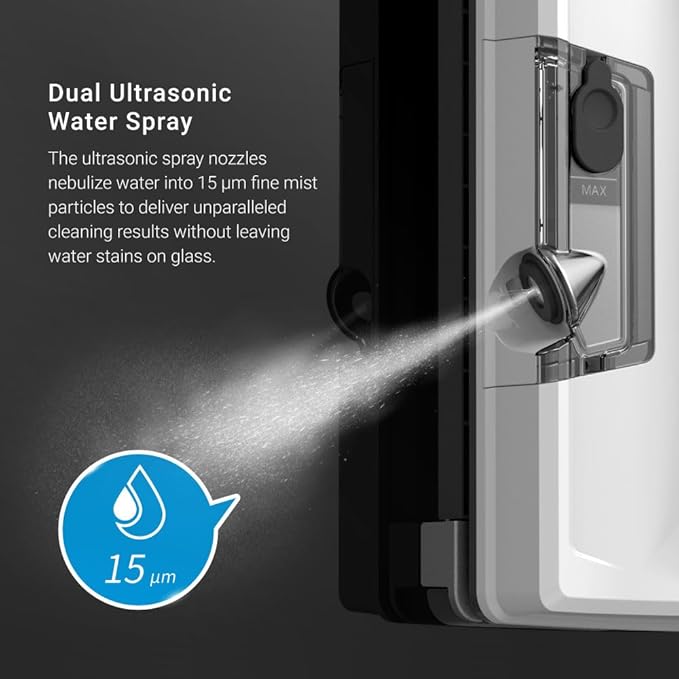 HOBOT S7 Pro Window Cleaning Robot | Dual Mop Polish Hand Wiping Technology 15nm Ultrasonic Spray 4800Pa Suction | Automatic Window Washer Robot for Framed/Frameless Glass Indoor &amp Outdoor Use