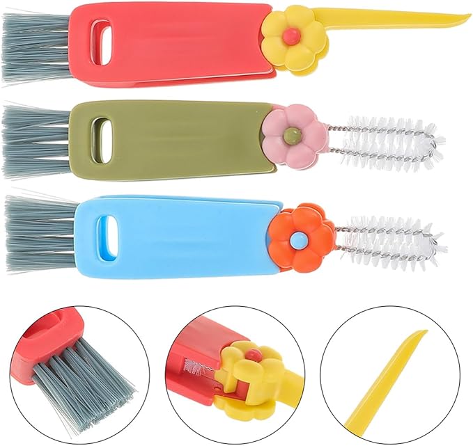 9pcs Bottle Cleaning Brush Set with Small Flower Petal Design Lightweight Bottle Scrubber and Water Cup Brush for Feeding Portable for Home and Travel Use