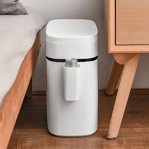 BESPORTBLE Bathroom Trash Can with Lid 10L Compact Kitchen and Toilet Garbage Bin with Storage Box Matte Finish Wastebasket for Home Organization