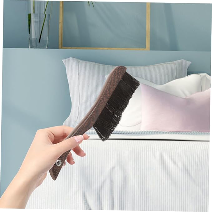 TIDTALEO 2pcs Wooden Handheld Cleaning Brush for Furniture Keyboards and Musical Instruments Soft Bristle Broom for Use