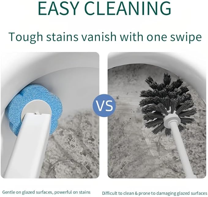 Disposable Toilet BrushToilet Bowl CleanerToilet Cleaning SuppliesToilet Bowl BrushAutomatic lid-Opening and Closing Toilet Brush with Holder 48 Refills for Cleaning and Bathroom Maintenance