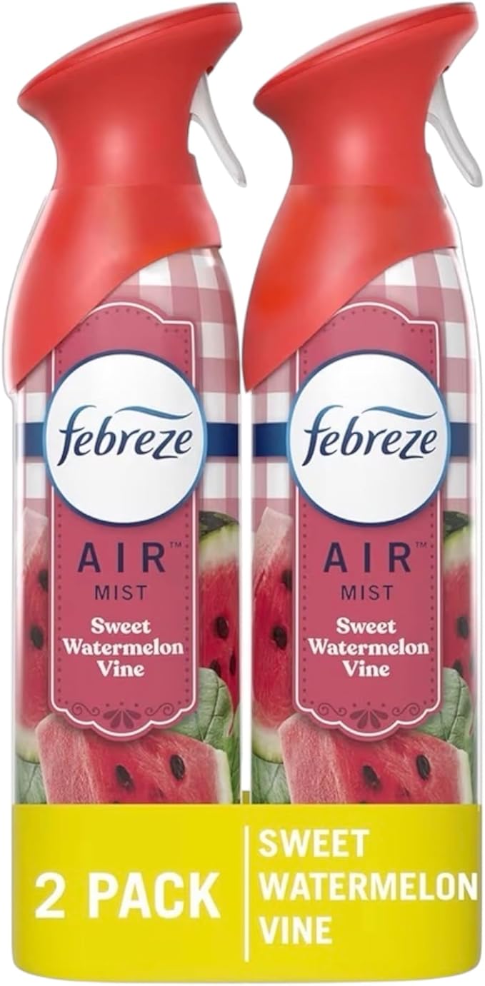 Generic F.e.b.r.e.z.e Air Mist Odor-Fighting Air Freshener 8.8 oz. Aerosol Can Pack of 2 (Sweet Watermelon Vine) Clear
