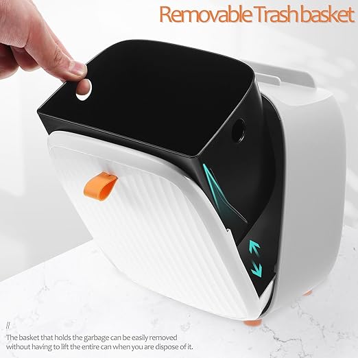Mini Desktop Trash Can Small Wastebasket Removable Tabletop Garbage Bin White Compact Countertop Rubbish Bin for Office Dorm Room
