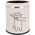 Juju Cat Trash Can - Cat Decor Garbage Can - Small Waste Basket for Bedroom - Garbage Bin Trashcan - Wastebasket Dustbin Trash Cans - 3.3 Gallon / 12.5 Liter (Hey)