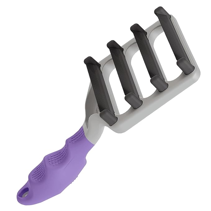 FUR4 deShedding Cat Brush for Long Hair Cats – Pet Hair Brush with 4 Carbon Fiber Edges – deShedding Tool Removes Loose Fur – Gentle &amp Effective Cat Grooming Brush for Shedding