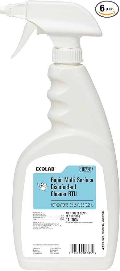 Ecolab Rapid Multi Surface Disinfectant Cleaner Rtu - 6-32 Fl Oz