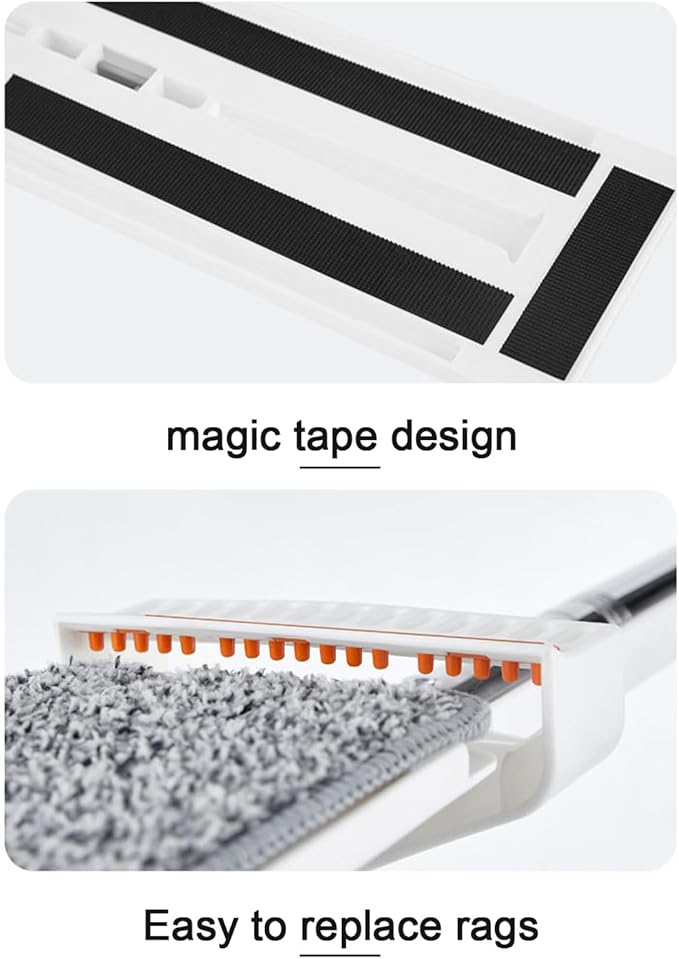 Microfiber Floormop – 49.6x14.1x4.3in Flat Wet Dry Dustmop Sellf-Wringer Stainless Steel Handlemop | Reusable Machine Washablemop Pads Easy Household Cleaning Tool for Home Offices