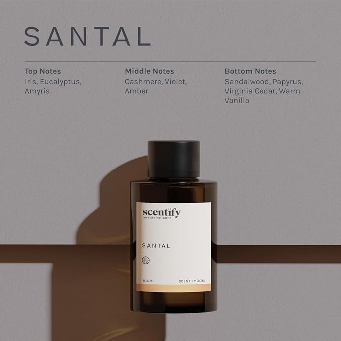 Scentify Santal Aroma Oil Refill Scent for Oil Diffusers - Iris Amber Sandalwood Cedar Scents - Luxurious Relaxing Aromatherapy Diffuser Fragrance 470ml 16 oz