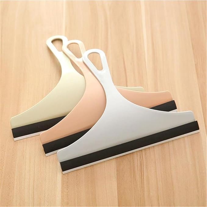 Window Glass Wiper Scraper Cleaner Brush Car Window Bathroom Household Cleaning Tool ﻿(3pcs Pink)