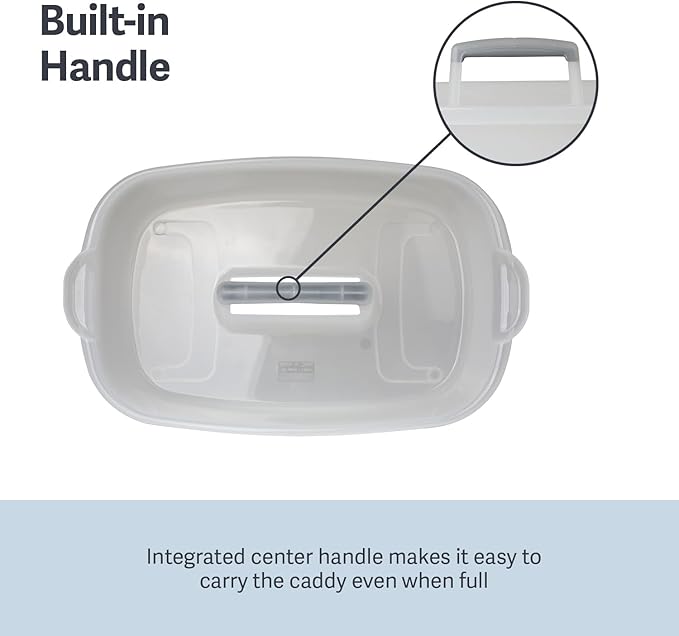 Casabella Plastic Multipurpose Cleaning Storage Caddy with Handle 1.5-Gallon Clear