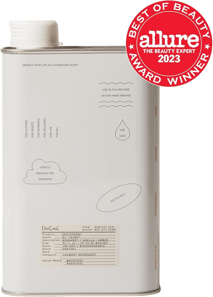 DedCool Liquid Laundry Detergent | 01 Taunt | Long-Lasting Signature Scent | Stain-Removing Formula | Infused with Natural Essential Oils | Non-Toxic | 60 Washes | 32 fl oz