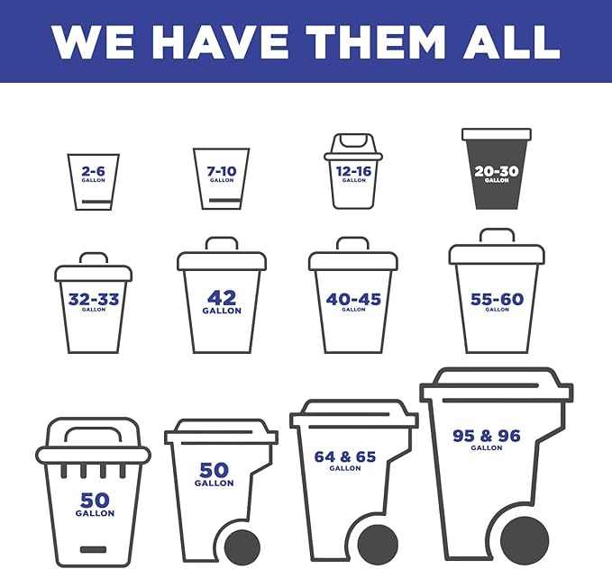 30 Gallon Trash Bags Drawstring White Garbage Bags 30 gallon 30 x 33 Trash Can Liners 1 Mil Pack of 150