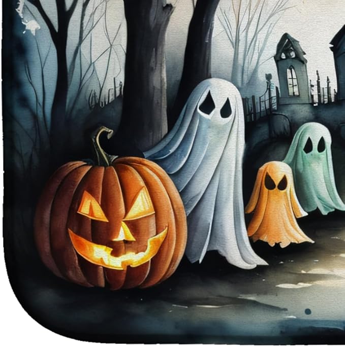Caroline's Treasures DAC2245DDM Ghosts Spooky Halloween Dish Drying Mat Absorbent Dish Drying Mat Pad for Kitchen Counter Dish Drainer Mat for Countertop 14 x 21 Multicolor