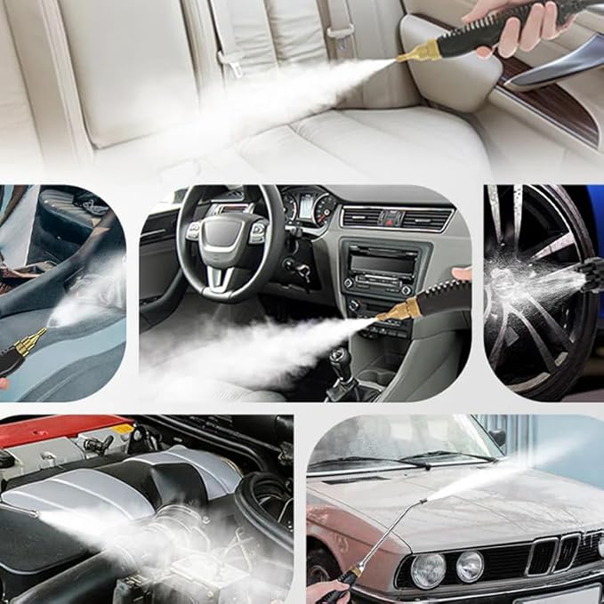2500W Handheld Steam Cleaner High Pressure Portable Steamer with 3 Brushes Steam Cleaner for Home Kitchen Bathroom Car Furniture Floors (White - Regular Edition)