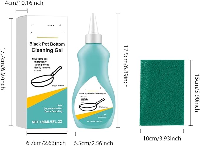 Pot Bottom Cleaner Kitchen Grease &amp Rust Remover Safe For Cookware Easy Stain Removal With Long-Lasting Shine(2PCS)