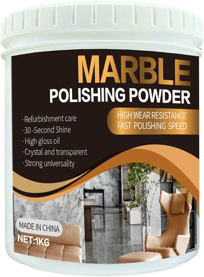 Marble Polishing Powder 2.2LB for Stone Restoration Stone Polish Compound for Marble Granite and Natural Stone Removes Dullness Water Spots and Light Scratches on Countertops Floors and Tile