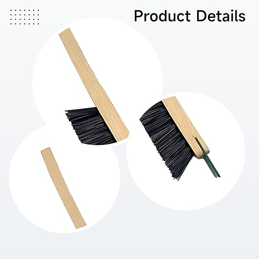 Floor Cleaning Scraper Brush 5 Pcs Stiff Bristle Brush with Wooden Handle Angled Head for Tile Grout Kitchen &amp Bathroom