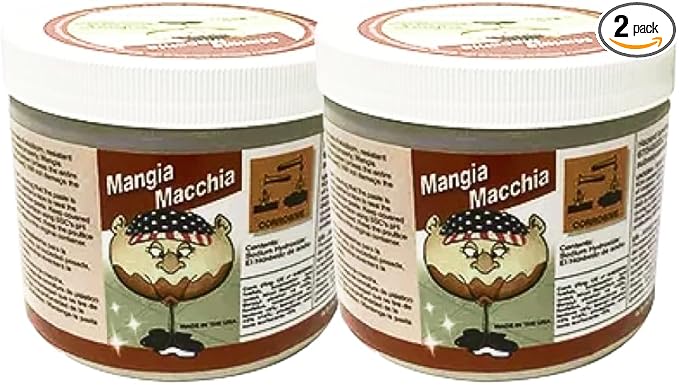 Mangia Macchia Spot &amp Stain Remover Paste for Marble Granite Travertine Limestone Quartz Non-damaging 16 oz [SET OF 2]