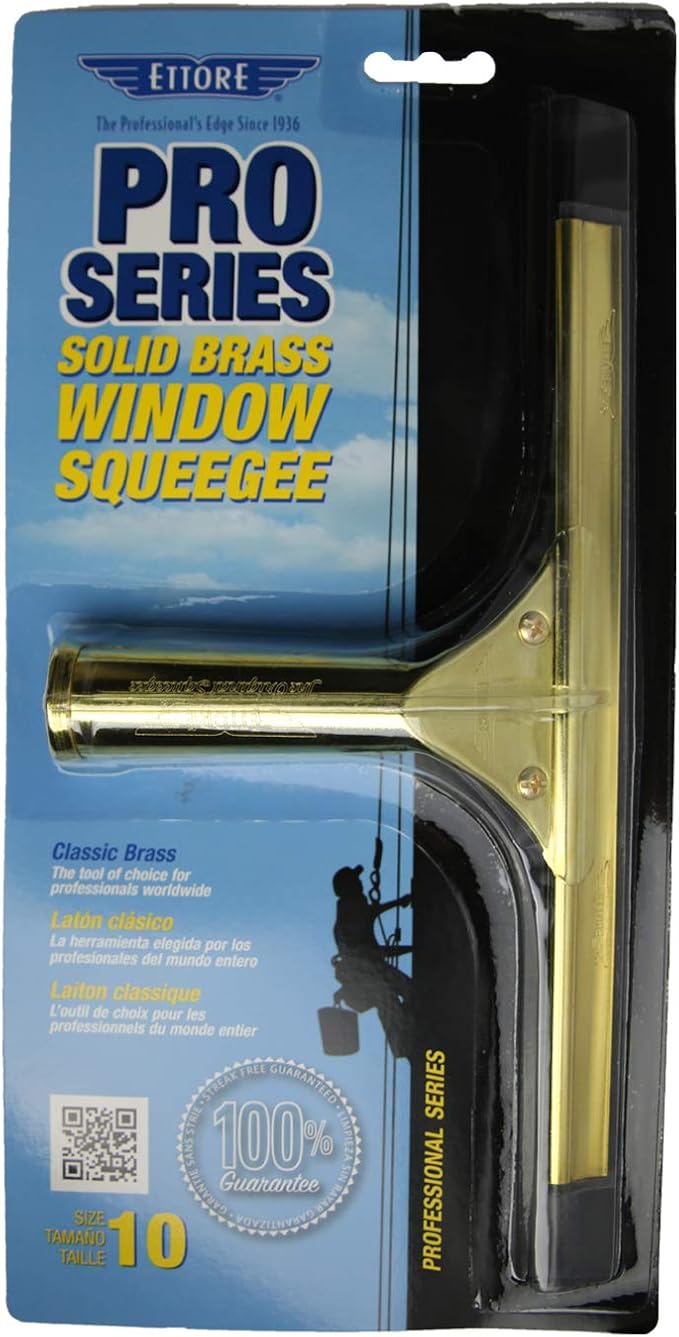 Ettore ProSeries Brass Squeegee 10-Inch