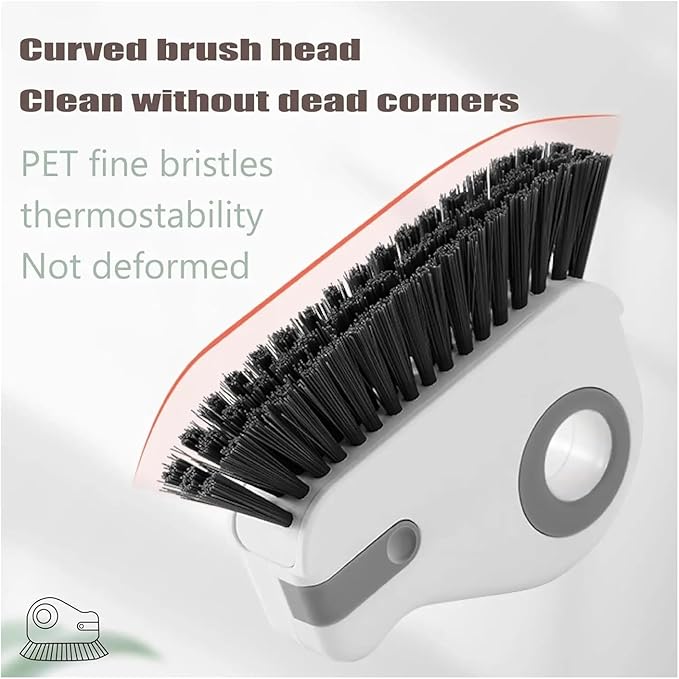 2 in 1 Groove Cleaning Brush - Window Track Cleaner &amp Hard Bristle Grout Brush Tool(1 pcs Orange)
