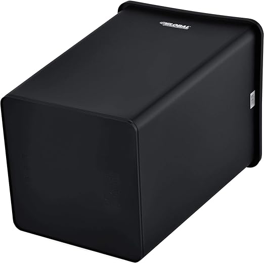 Global Industrial Square Plastic Garbage Can Open Top 55 Gallon Capacity Indoor/Outdoor Rated 19-1/2W x 19-1/2D x 34H Utility Trash Can No Lid Black