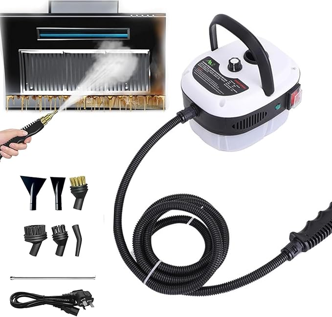 Versora Pro Car Steam Cleaner 2500w High-Temp Portable Machine Handheld High-Temp Pressurized Steam Cleaner Steamer for Home Car Detailing (White)