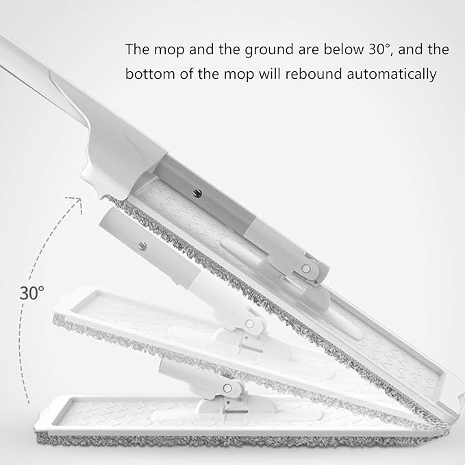 360-degree Rotating mop Suitable for Cleaning Hardwood Laminate and Tile Floors Comes with 5 Reusable dusting Tools White Microfiber