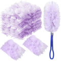 Vesici 100 Pcs Duster Refills Compatible with Swiffer Dusters Bulk Disposable Replacement Thickened with 1 Handle Heavy Duty for Cleaning Office (Purple)