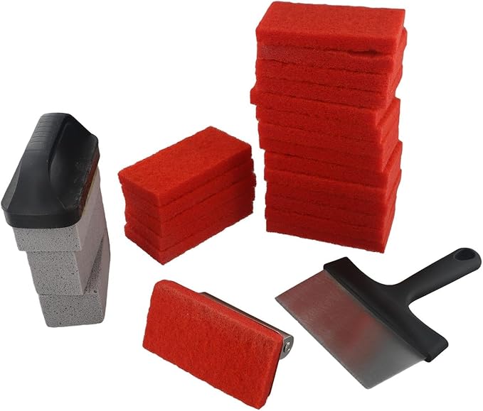 Griddle Cleaning Kit for 26 Pieces- Heavy Duty Grill Cleaner Kit Wit Gardening and Home Furnishings Accessories