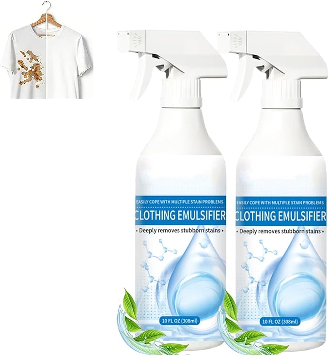 Clothing Emulsifier300ML Non Ionic Emulsifier Stain RemoverSpot Cleaner For ClothesNo Damage Fabric SpotFabric Conditioner Restore Color (2Pcs)