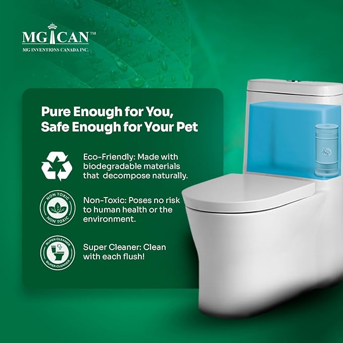 MGICAN Patented Automatic Toilet Cleaning System(ATCS) | Non-Toxic | Bleach Free &amp Long-Lasting | In Tank Toilet Bowl Cleaner | Cleans &amp Removes Stains in Every Flush| UL-Certified 2 Pack