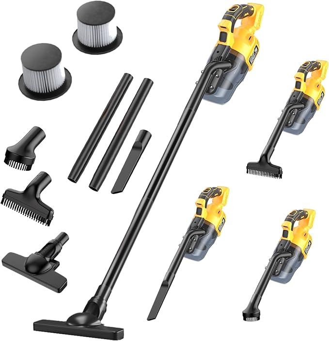 Cordless Vacuum Cleaner for Dewalt 20V Battery 500W Handheld Vacuum Cleaner with Washable Filter Portable Stick Vacuum for Floor Carpet Car Hardwood Pet Hair Home(Battery Not Included)