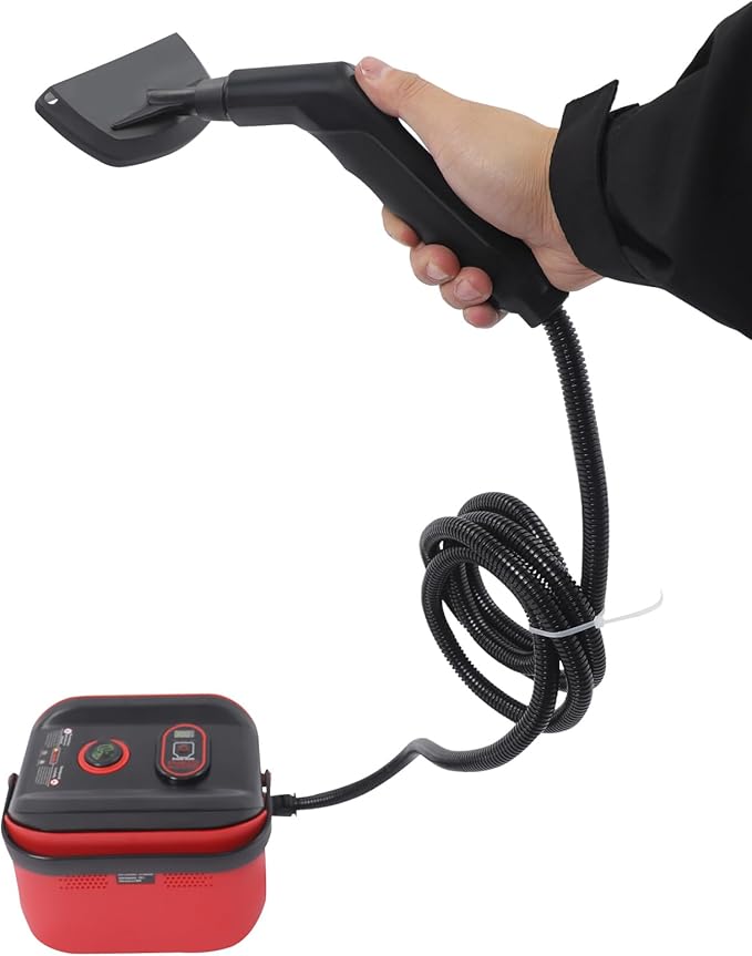 1500W Handheld Steam Cleaner Portable High Temp Steam Cleaning Machine 3 Gears Steam Setting 13s Heat-Up/4.5BAR High Pressure Steam Cleaner for Walls Car Detailing Tile (Red)