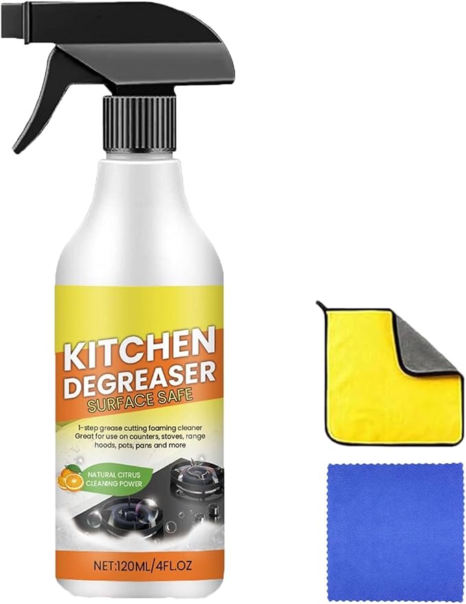 Kitchen Degreasing Foam Cleaner Heavy Duty Foaming Degreaser Spray for Stovetops Ovens &amp Pots Powerful Concentrated Cleaner for Tough Grease &amp Stains