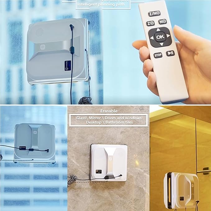 Smart Window Cleaning Robot Vacuum Automatic Spray Window Cleaner 3000PA Strong Absorption 80W Automatic Glass Vacuum