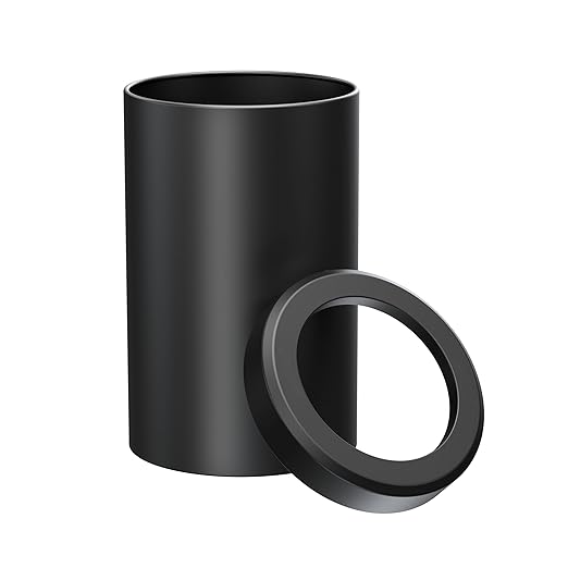 Gatco Small Bathroom Trash Can With Lid Round 3 Gallon Stainless Steel Wastebasket Under Sink Matte Black For Bathroom Bedroom Office (1912)