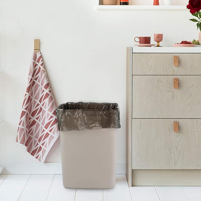 Yuright 10 Gallon Kitchen Garbage Bags Wastebasket Trash Bags 200 Counts Black &amp Grey