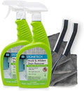 StoneTech Mold and Mildew Stain Remover Cleaning Kit | Kitchen Patio Shower and Bathroom Cleaner for Natural Stone Tile and Grout 2-Pack 24-Ounce Spray with Microfibers and Crevice Brushes